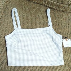 White Checkered Women's Top Nwt